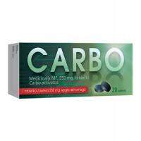 Carbo medicinalis MF 250mg 20 tabletek