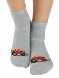 SKARPETKI SKARPETY ANTYPOŚLIZGOWE ABS SILIKON AUTKO szare 27/30 N012B