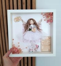 Pamiątka 18 Urodzin Ramka z Aniołkiem Personalizacja Prezent