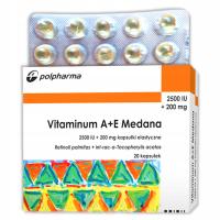 Vitaminum A+E Medana (2500 j.m. + 200 mg)x20kaps.