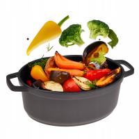 GARNEK GAR kociołek BRYTFANNA z pokrywką na GAZ INDUKCJE czarny Kamille 6 l