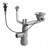 Syfon automatyczny jednokomorowy zlewozmywaka chrom oszczędzający miejsce