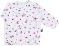 KOSZULKA KOPERTOWA KAFTANIK NIEMOWLĘCY BAWEŁNA PRĄŻEK AŻUR ROSES