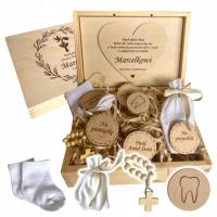 Pamiątka Chrztu Świętego NIEZBĘDNIK prezent na Chrzest pudełko z grawerem