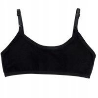 Бюстгальтер Бюстгальтер мягкий хлопковый топ для девочек гладкий черный L / 164 см