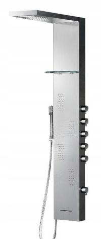 Panel prysznicowy 128x20x7 cm 5 funkcji /wodospad,chrom szczotkowany