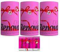 3x Różowy Ręcznik Papierowy Renova +chusteczki