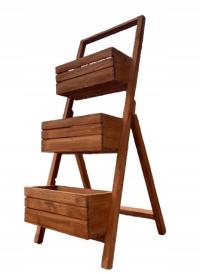 ЦВЕТОЧНАЯ СТОЙКА ДЕРЕВЯННАЯ КЛУМБА ЛЕСТНИЦА ТИК