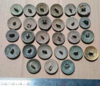 27 x stary guzik masywny z uszkiem