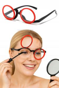 OKULARY do MAKIJAŻU malowania KOREKCYJNE UV375 uchylna soczewka +1 +3 +4