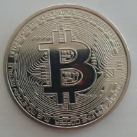 Bitcoin moneta kolekcjonerska BTC - srebrna