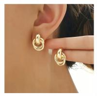 KOLCZYKI ZŁOTE KÓŁKA ZAPLATANE STAL CHIRURGICZNA 1,8 cm