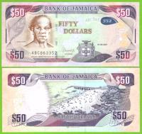 Ямайка 50 долларов 2021 P - 94G UNC интересный префикс ABC