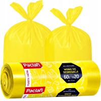 WORKI NA ŚMIECI SEGREGACJI PLASTIK METAL ŻÓŁTE MOCNE 60L 20szt x3 PACLAN