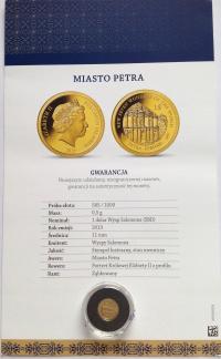 Wyspy Salomona 1 dolar 2013 Miasto Petra waga 0.5 gr złoto 0.585 UNC