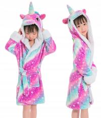 SZLAFROK JEDNOROŻEC DZIECIĘCY KIGURUMI KAPTUR CIEPŁY GRUBY