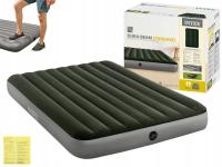 Materac Dmuchany Welurowy Dwuosobowy 203x152x25 Intex 64763 Pompką Nożną