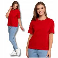 T-SHIRT DAMSKI Gładka Koszulka z Krótkim Rękawem Luźna Bluzka MORAJ