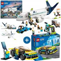 LEGO City 60367 Samolot pasażerski +LEGO 60383 samochód sportowy ZESTAW 2W1