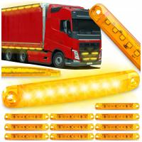 Zestaw 10x lampa obrysowa pomarańczowa 9 LED diodowa obrysówki 12V 24V