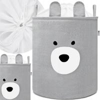 КОРЗИНА ДЛЯ ИГРУШЕК ПРЕМИУМ СТРОИТЕЛЬНЫЕ БЛОКИ ПЛЮШЕВЫЙ МИШКА ЗАПИРАЕМЫЙ С ФУНКЦИЕЙ СЪЕМНИКА БОЛЬШОЙ XXL