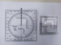 Protraktor Gumka Zestaw Mapa UTM Kątomierz Mapowy