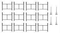 Rusztowanie warszawskie - 12 szt. rama POŁÓWKA + 4 szt. stopa regulowana