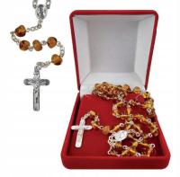 Янтарные четки с серебряными элементами (в футляре)