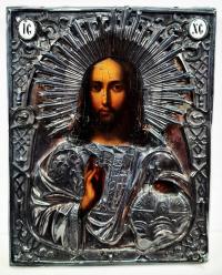 Ikona Jezus Chrystus Władca Świata, srebro 0148
