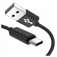Kabel USB-C Typ-C Quick Charge Szybkie Ładowanie Mocny Przewód w oplocie 1m