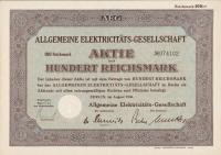 AEG Allgemeine Elektricitäts-Gesellschaft 100 RM