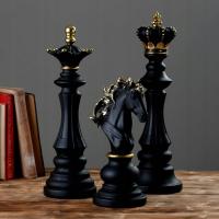 Черный набор в стиле роскошных шахмат для декора