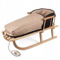 SANKI ZE ŚPIWORKIEM I OPARCIEM DREWNIANE SANKA, MATERACYK, SZNUREK SOLIDNA