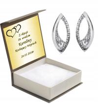 ELEGANCKIE KLIPSY SREBRNE Z GRECKIM WZOREM +GRAWER