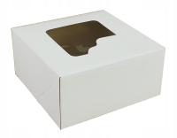 Коробка для торта с окном-белый, 28 x 28 x 13 см