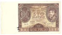 Банкнота Польша IIRP 100 злотых зл 1934 год серия C. K. состояние I / II-AU-