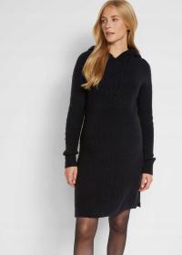 Bonprix платья материнства до колена длинный рукав черный