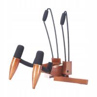 Stojak na gitarę Drewniany stojak Stojak podłogowy z litego drewna 23x20x32.5cm ciemnobrązowy