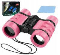 Lornetka dziecięca 4x30 kompaktowa idealna do obserwacji ptaków Różowa