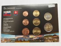 Słowacja 2009-2015 Set monet obiegowych Euro , 8 x UNC