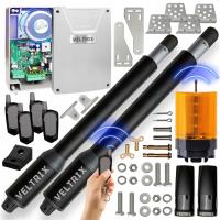 Двухстворчатый привод ворот комплект 2X2M 400KG 4 пульта дистанционного управления светодиодная лампа