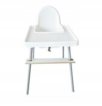 Krzesełko do karmienia IKEA ANTILOP białe z tacką i podnóżkiem