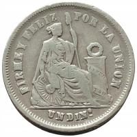 44638. Peru - 1 dinero - 1866r. - Ag