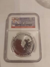 srebrna moneta 1 dolar 2011 ngc