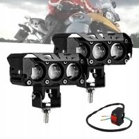 Halogeny motocyklowe LED lampy reflektory lightbar 6000K/3000K MOCNE