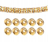 Проставки с стразами Кристалл золото 6 мм 30шт стразы Санта Клаус