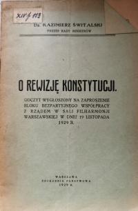 O rewizję konstytucji Kazimierz Świtalski