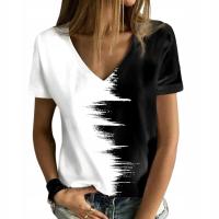 T-shirt damski serek/dekolt V dekolt D-look