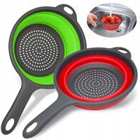 DURSZLAK SKŁADANY SILIKONOWY SITKO CEDZAK Z RĄCZKĄ