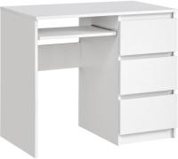 RADEK 90 см белый компьютерный стол 3 ящика правый ламинированный